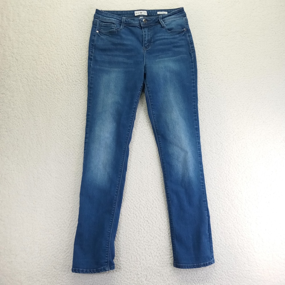 Black Daisy Womens Slim‎ Straight Leg Jeans Medium Wash Blue Size 9/29 Stretch